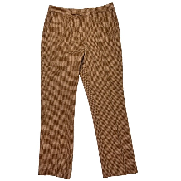 Lauren Ralph Lauren Rust Brown Houndstooth Wool & Angora Pants Trouser Slacks 10 - Picture 1 of 11